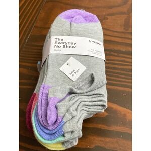 Sonoma The Everyday No Show 10 pack Gray NWT Sock Size 9-11 Women